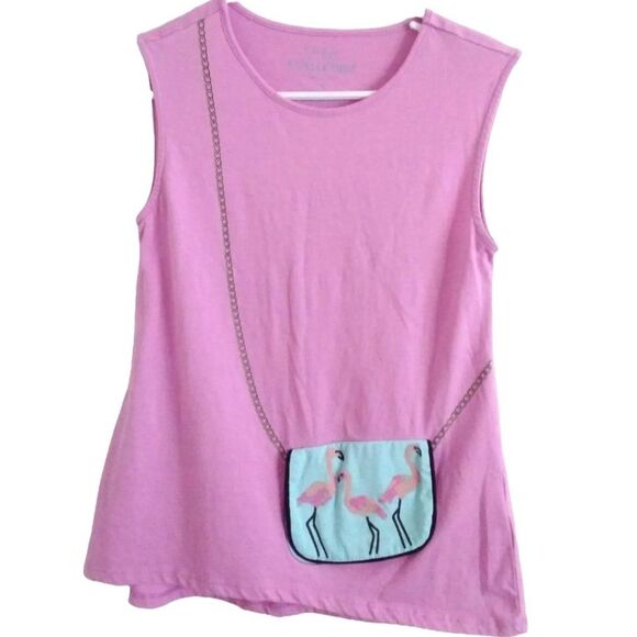Jessica Simpson Other - JESSICA SIMPSON COLLECTIBLE girls large flamingo purse pocket graphic tank